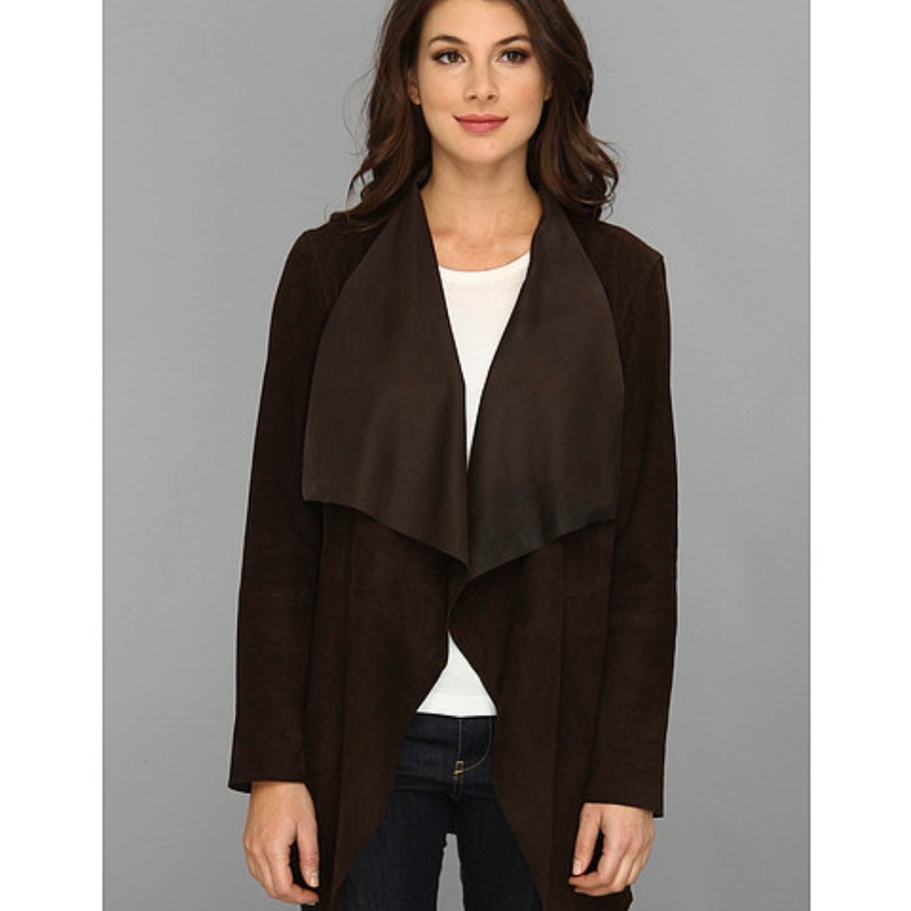 MICHAEL KORS NAVY BLUE GOATSUEDE CASCADE JACKET